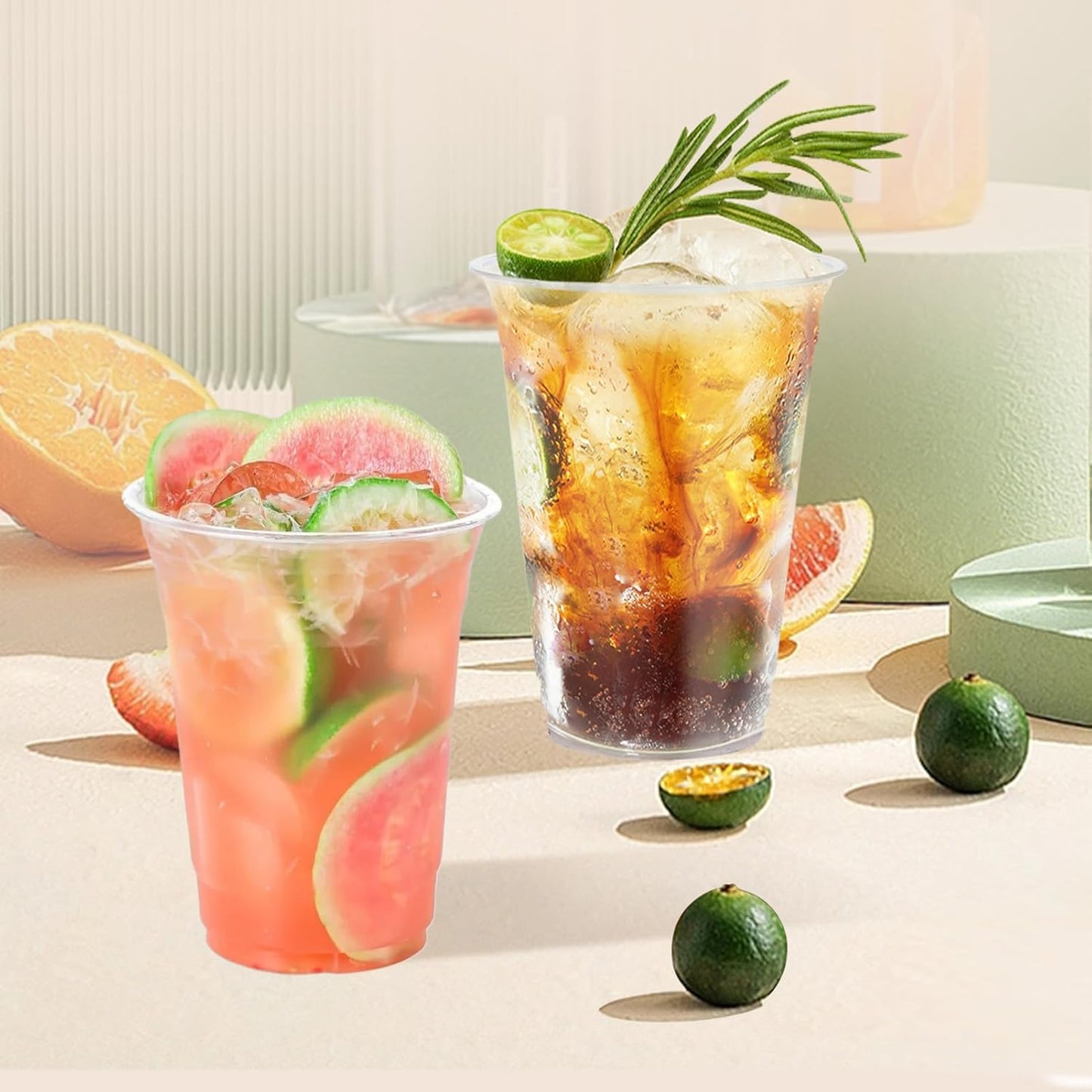 EatNOW 12 oz Clear PET Plastic Cups, 98mm (1000/Case)