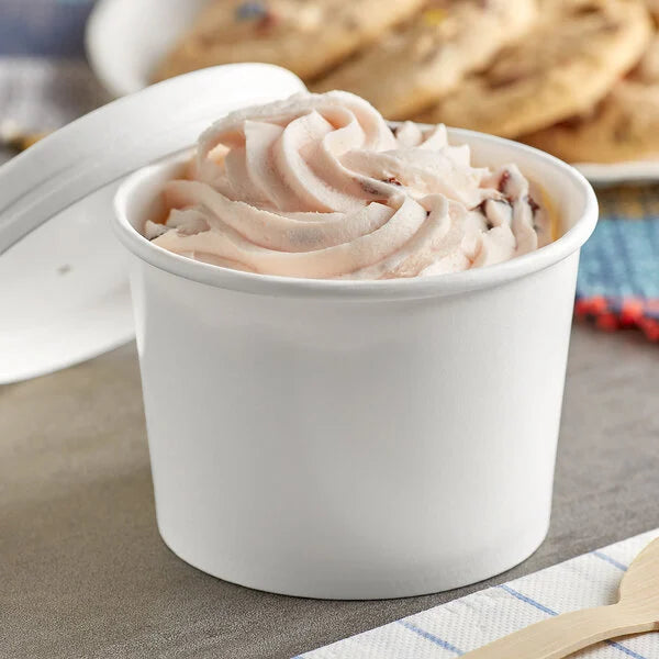 EatNOW White Paper Food Cup with Vented Paper Lid (250/case)