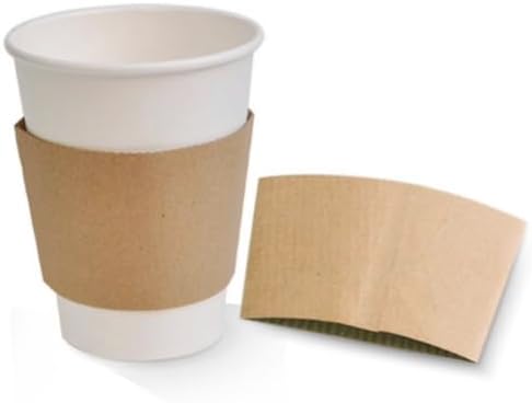 EatNOW Kraft Paper Cup Sleeves Fits 12-20 oz Disposable Cups, Coffee Cups, Office Cups