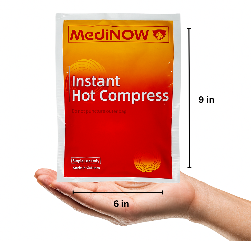 MediNOW Instant Hot Pack (6” x 9”) Disposable, Instant Heating Bag for Sore Neck, Shoulder, Arm, Leg Muscles & Menstrual/Abdomen Discomfort