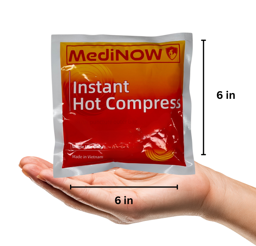 MediNOW Instant Hot Pack (6" x 6”) Disposable, Instant Heating Bag for Sore Neck, Shoulder, Arm, Leg Muscles & Menstrual/Abdomen Discomfort (Case of 36)