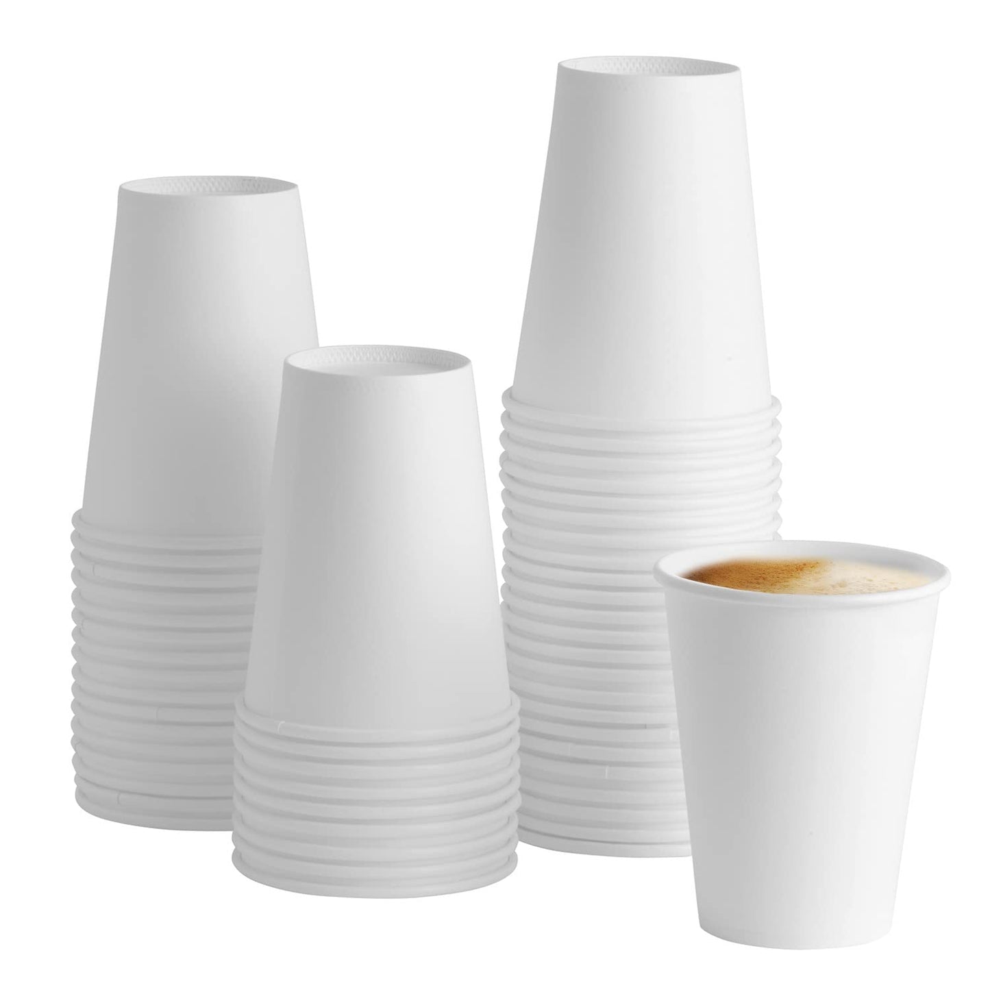 EatNOW [8 oz, 12 oz] Single Wall Paper Cups Disposable Cups, Coffee Cups, Office Cups (1,000 pcs)