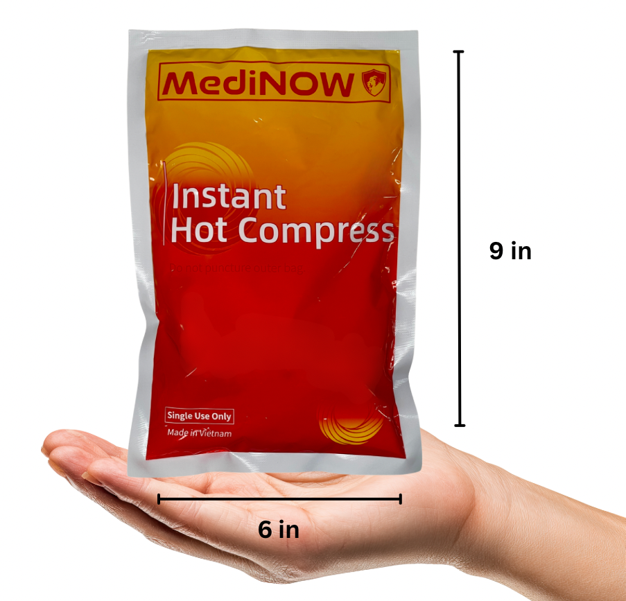 MediNOW Instant Hot Pack (6” x 9”) Disposable, Instant Heating Bag for Sore Neck, Shoulder, Arm, Leg Muscles & Menstrual/Abdomen Discomfort (Case of 36)