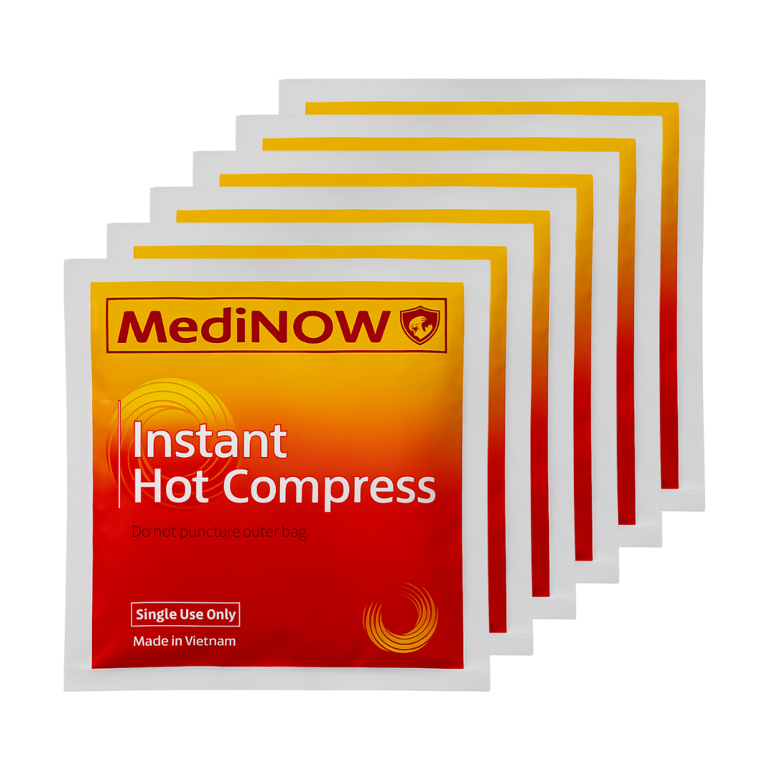 MediNOW Instant Hot Pack (6" x 6”) Disposable, Instant Heating Bag for Sore Neck, Shoulder, Arm, Leg Muscles & Menstrual/Abdomen Discomfort