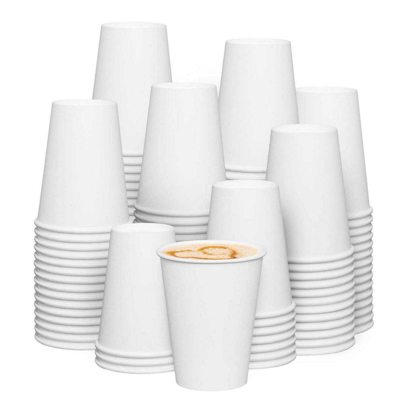 EatNOW [8 oz, 12 oz] Single Wall Paper Cups Disposable Cups, Coffee Cups, Office Cups (1,000 pcs)