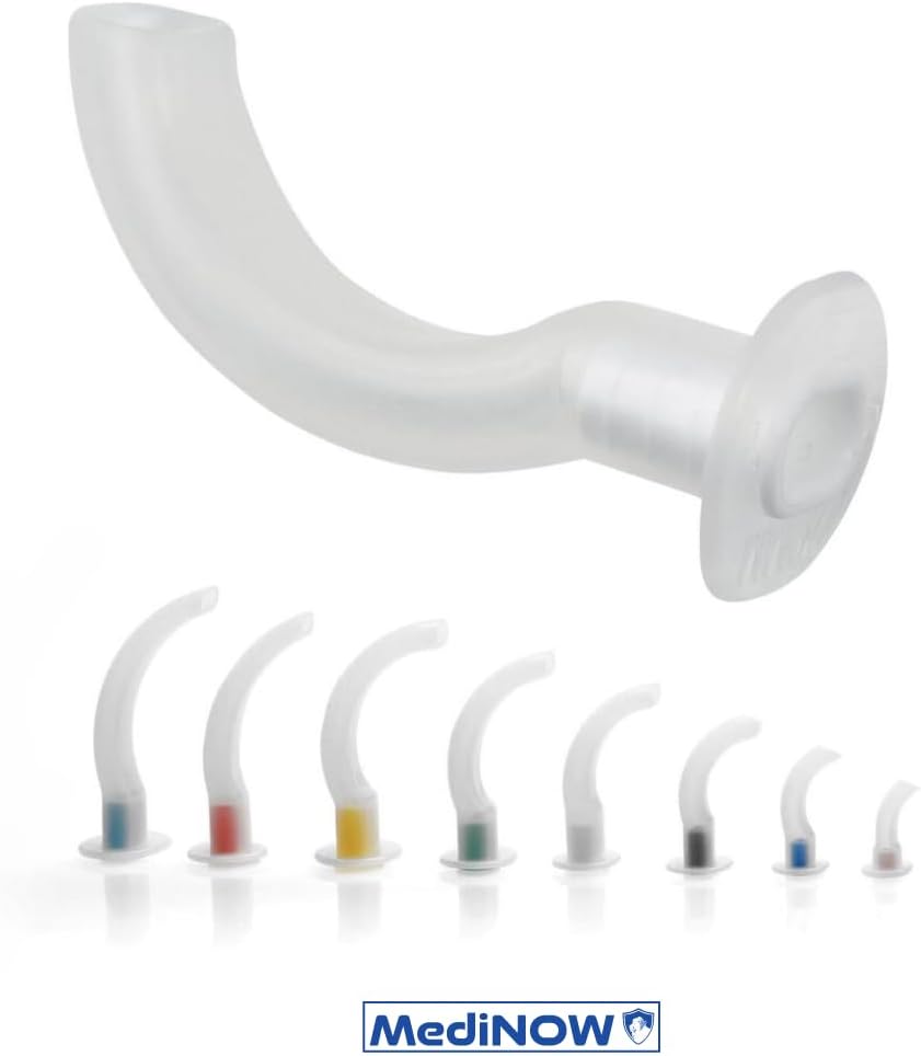 MediNOW Guedel Oral Airway Kit Color Coded, Sizes 40mm-110mm (8 pieces)