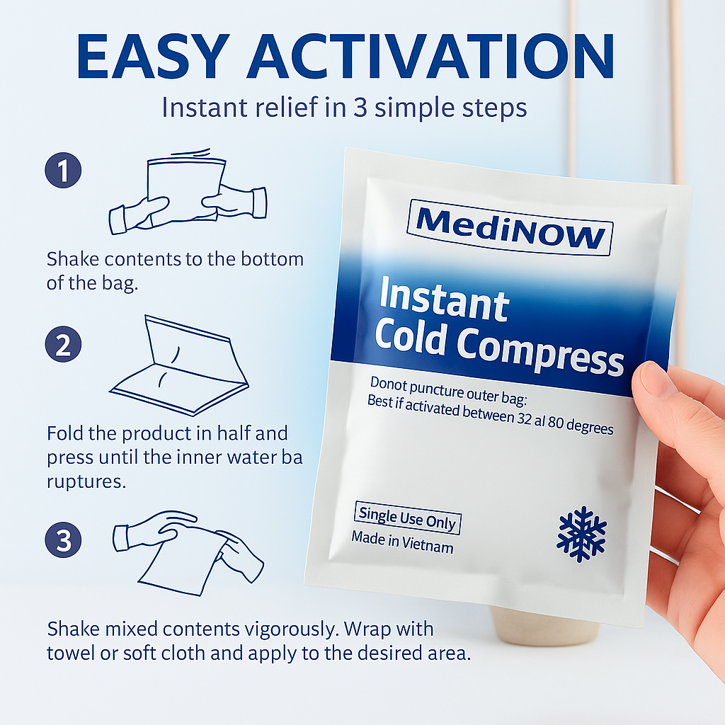 MediNOW Instant Cold Pack (6”x 9”) Disposable Cold Therapy Ice Packs for Pain Relief & Swelling, Inflammation (Case of 36)