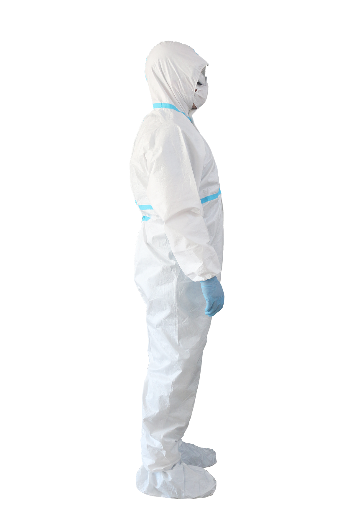 NOW INTERACTIVES Disposable Protective Coverall Blue Seal, Heavy Duty Coveralls Type 4/5/6 Coveralls (YLD 800)