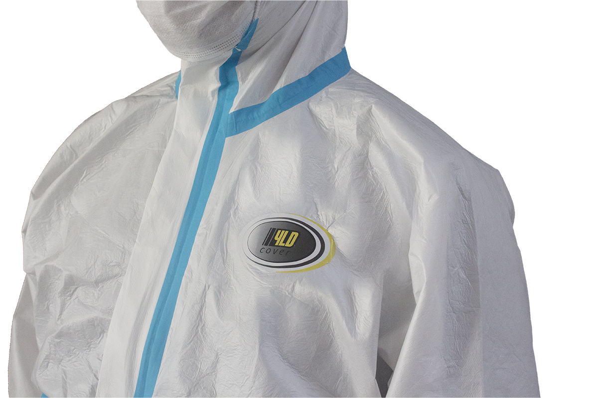 NOW INTERACTIVES Disposable Protective Coverall Blue Seal, Heavy Duty Coveralls Type 4/5/6 Coveralls (YLD 800)