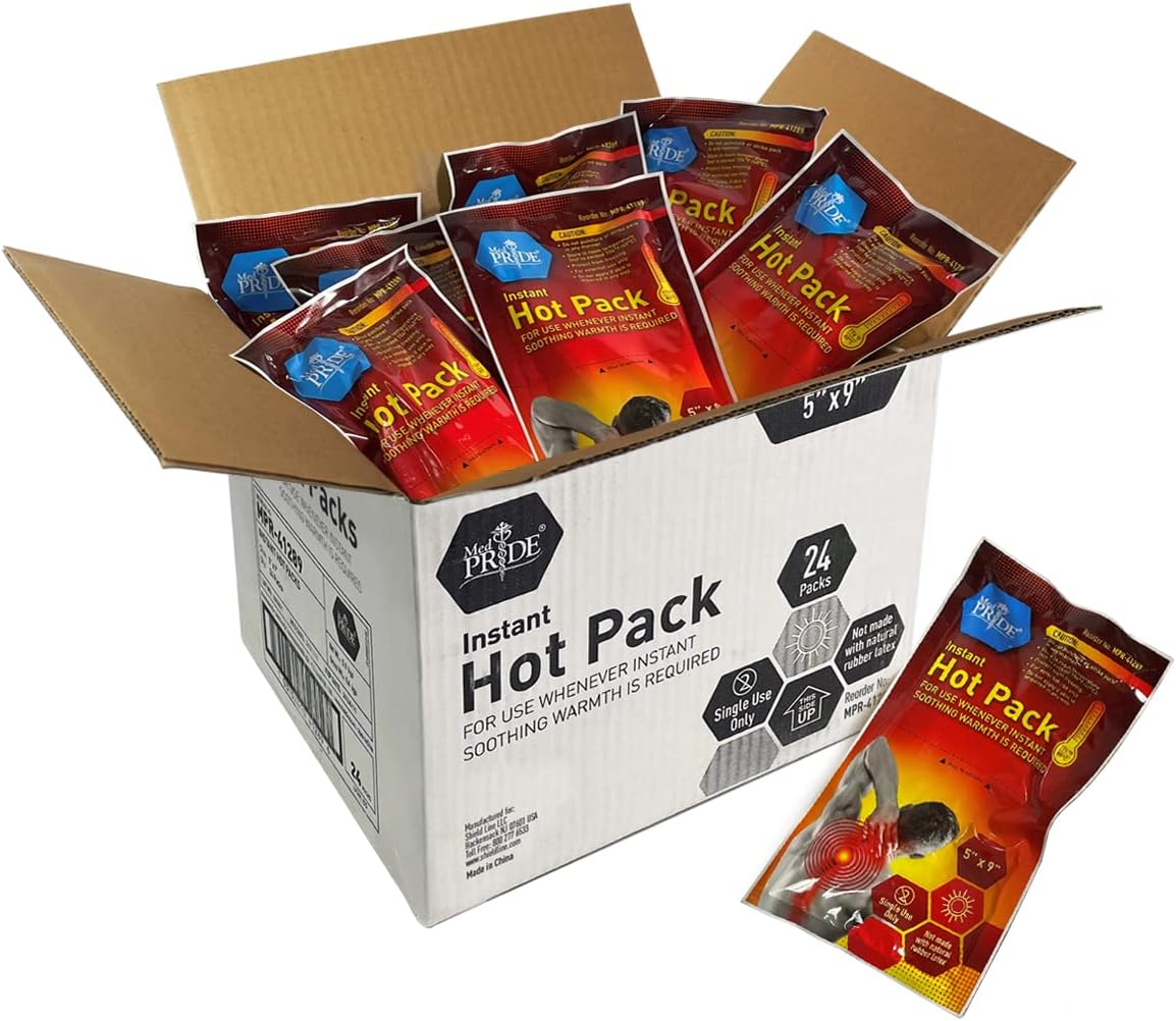 MedPride Instant Hot Packs 5” x 9” Disposable, Instant Heating Bag