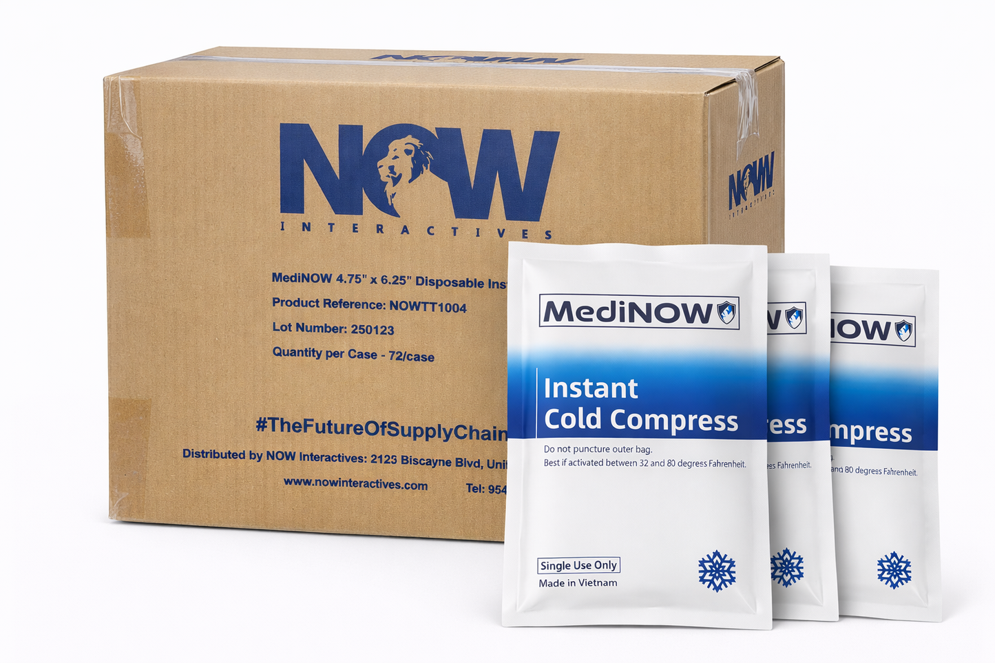 MediNOW Instant Cold Pack (5”x 6”) Disposable Cold Therapy Ice Packs for Pain Relief & Swelling, Inflammation