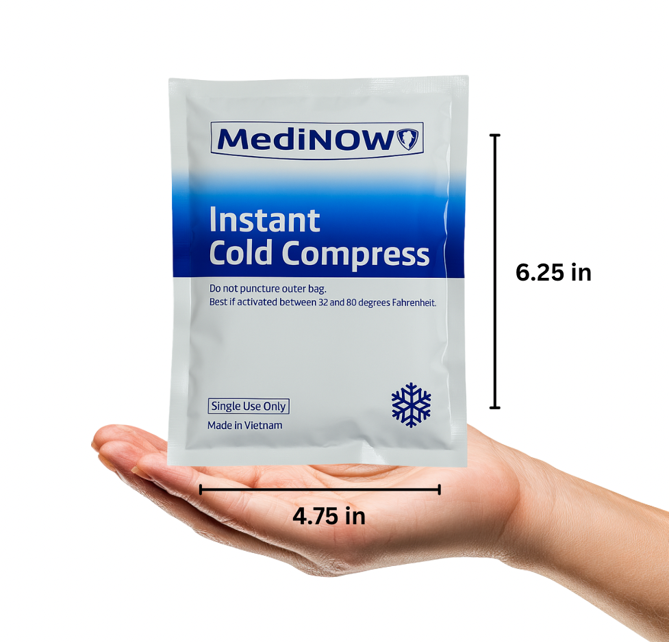 MediNOW Instant Cold Pack (5”x 6”) Disposable Cold Therapy Ice Packs for Pain Relief & Swelling, Inflammation