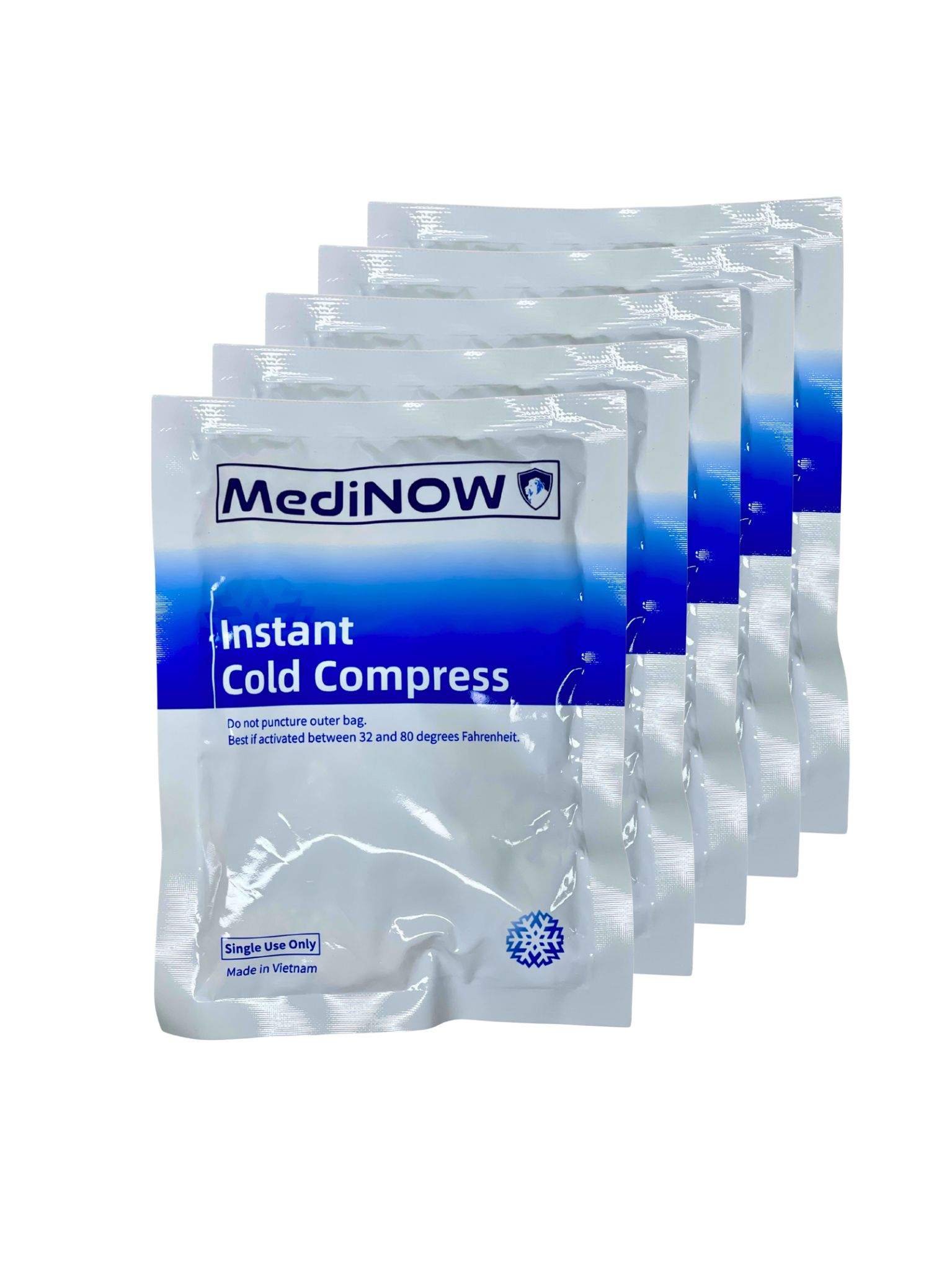 MediNOW instant cold compress packaging on a white background