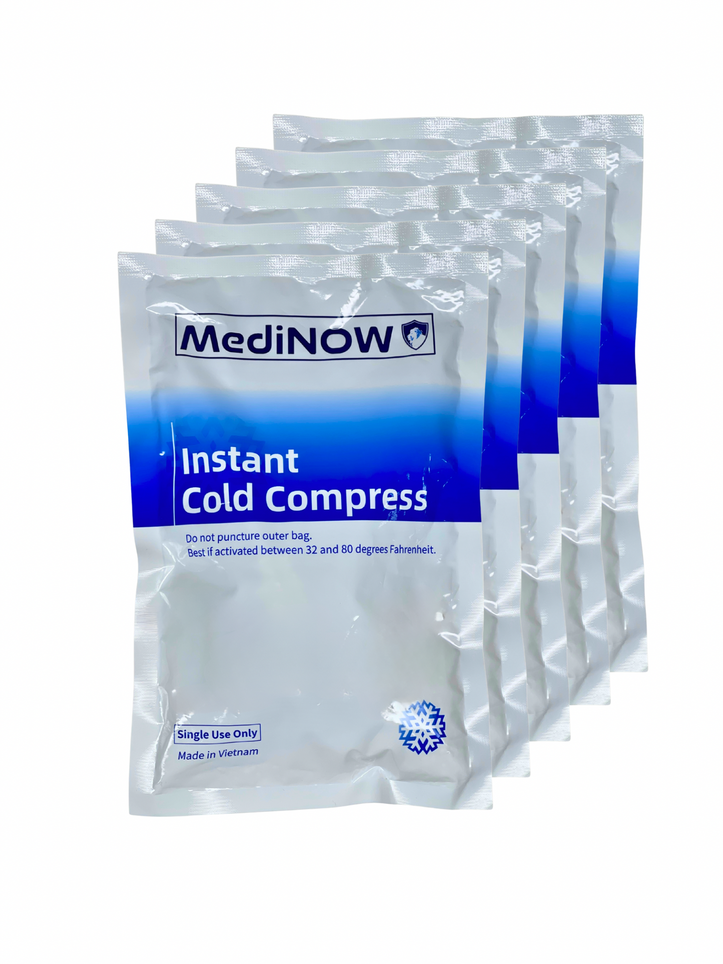 MediNOW Instant Cold Compress with blue and red label.