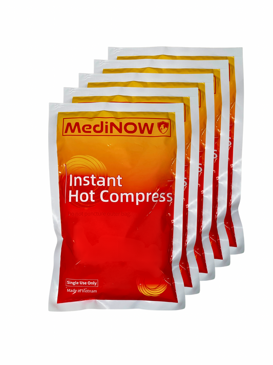 MediNOW Instant Hot Compress packaging on a white background