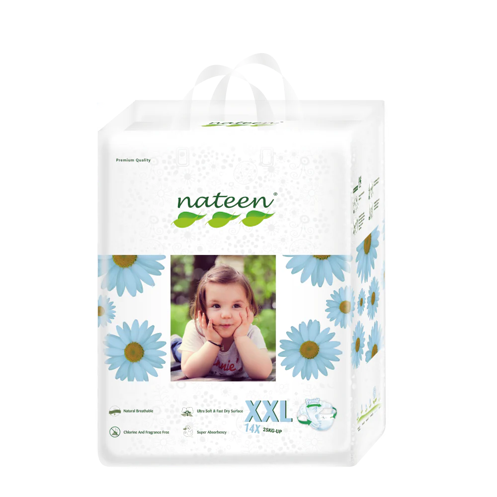 Nateen Premium Baby Diapers, Overnight Use Disposable Diapers for Sensitive Skin, Ultra Thin Diapers with Comfortable Fit